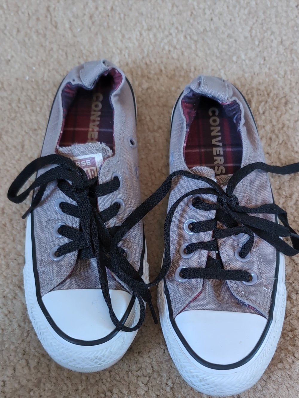 Converse Women's Low-Top Shoreline Canvas Sneakers in Gray with Black Laces